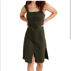 Madewell Olive Green Button-Down Dress